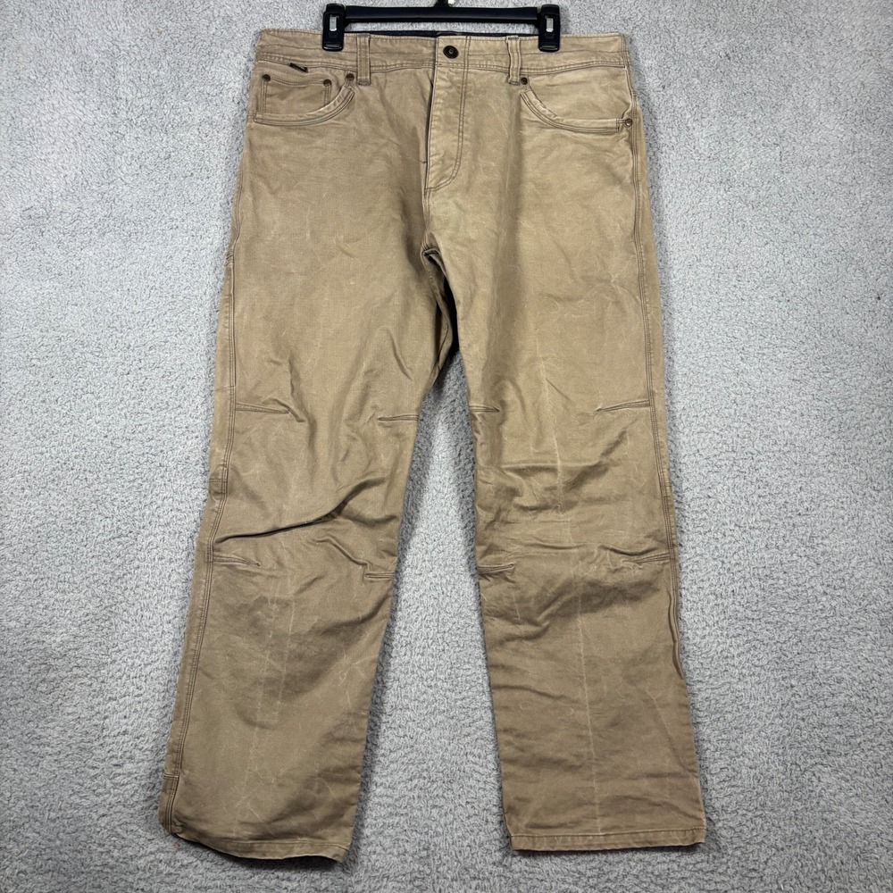 Kuhl Pants Mens 36x30 (37x29) Tan Rydr Articulated Knee Vtg Patina Dye Outdoor